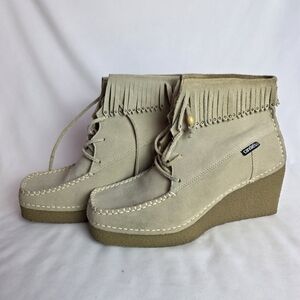 Candie's Women's Tan Wedge Boots